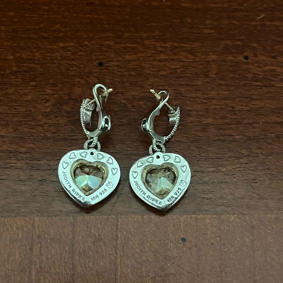 Judith Ripka Silver and Yellow Heart  Dangle Earrings - Picture 6 of 7